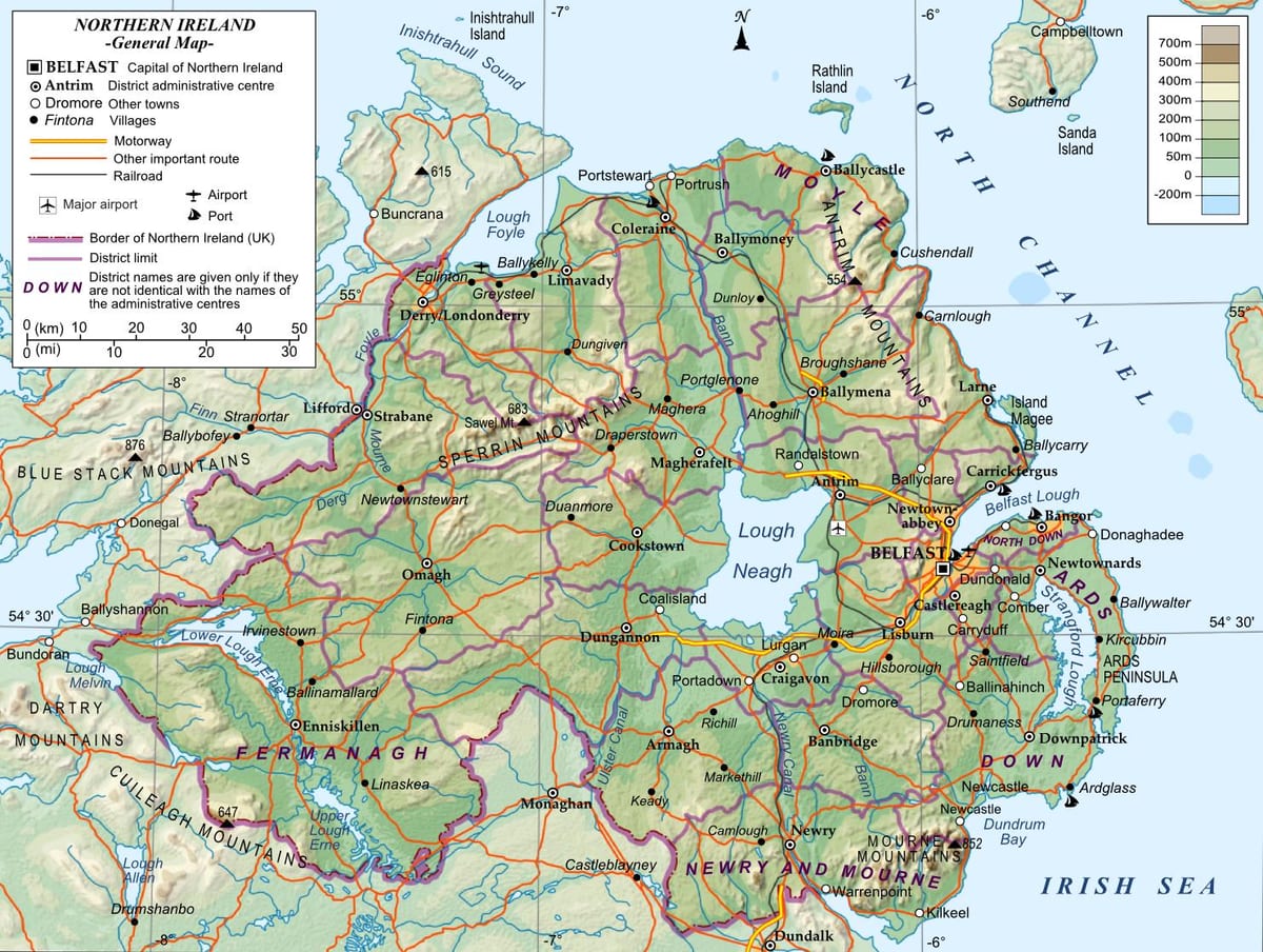 mapa ulica Sjevernoj Irskoj