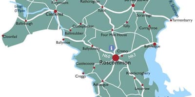 Karta županije roscommon Irska