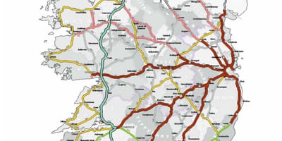 AA planer ruta Irskoj karti