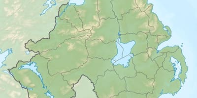 Karta fizička karta Sjeverne Irske