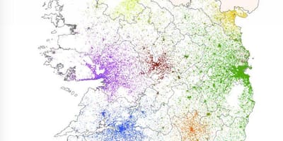 Irska kartu gustoće stanovništva 