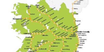 Željeznicom u Irskoj karti