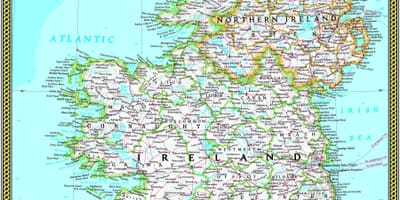 Karta nacionalnog geografska karta Irske