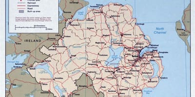 Karta auto karta Irske i Sjeverne Irske
