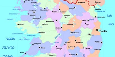 Politička karta Irske i Sjeverne Irske