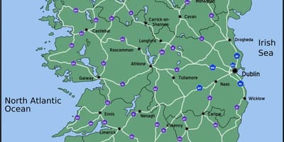 Karta upravljajući karti Irskoj udaljenost