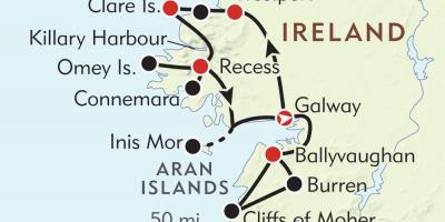 Karta zapadne obale Irske 