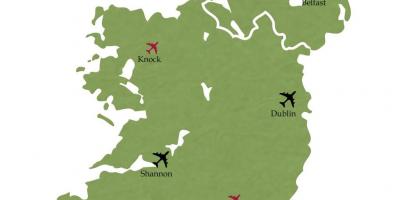 Međunarodne zračne luke u Irskoj na karti